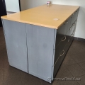 Counter Height Island Workstation w/ Lateral Cabinets, Wood Top
